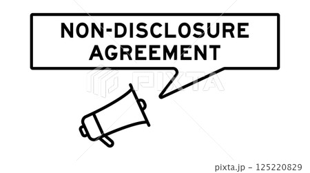Megaphone icon with speech bubble in word non-disclosrue agreement on white background 125220829