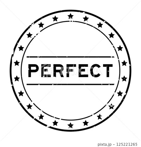Grunge black perfect word round rubber seal stamp on white background Grunge black perfect word round rubber seal stamp on white background 125221265