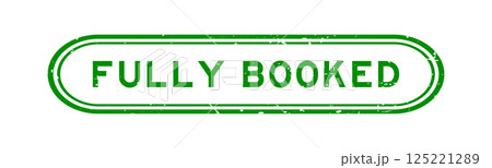 Grunge green fully booked word rubber seal stamp on white background Grunge green fully booked word rubber seal stamp on white background 125221289