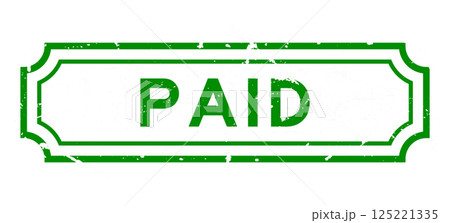 Grunge green paid word rubber seal stamp on white background Grunge green paid word rubber seal stamp on white background 125221335
