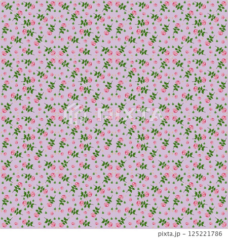 Beautiful seamless pattern of blooming red roses on the purple background. 125221786
