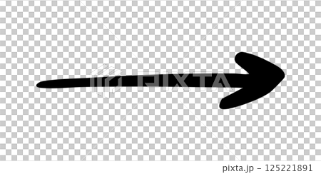 手書きの右向き矢印　黒　ベクター 125221891