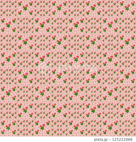 Beautiful seamless pattern of blooming red roses on the blue background. 125222066