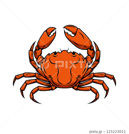 Illustration of crab. Seafood. For poster, emblem, menu. Illustration of crab. Seafood. For poster, emblem, menu. 125223011