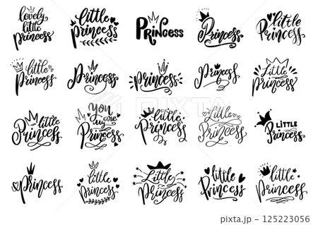 Little princess. Lettering phrase. For decoration, greeting card, banner, poster 125223056