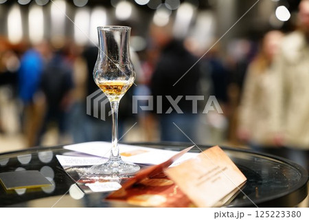 Delightful tasting event featuring fine spirits in a lively atmosphere Delightful tasting event featuring fine spirits in a lively atmosphere 125223380