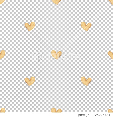 Pattern honey yellow hearts. Watercolor illustration hand drawn in cartoon style. Seamless simple cute print on background for children textile design, fabric, packaging, wallpaper, baby clothes Pattern honey yellow hearts. Watercolor illustration hand drawn in cartoon style. Seamless simple cute print on background for children textile design, fabric, packaging, wallpaper, baby clothes 125223484