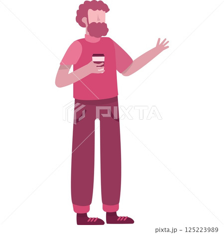 Man drinking vector coffee break flat icon Man drinking vector coffee break flat icon 125223989
