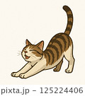 気持ちよさそうに伸びる猫 125224406