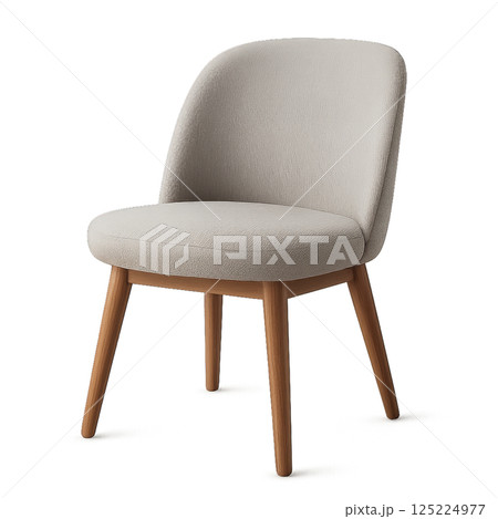 Modern Upholstered Chair With Wooden Legs for Stylish Interior Decor in Living Room or Dining Area 125224977