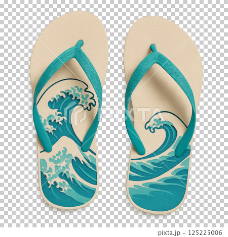 Colorful Flip Flops With Wave Design Perfect for Summer Beach Outings 125225006