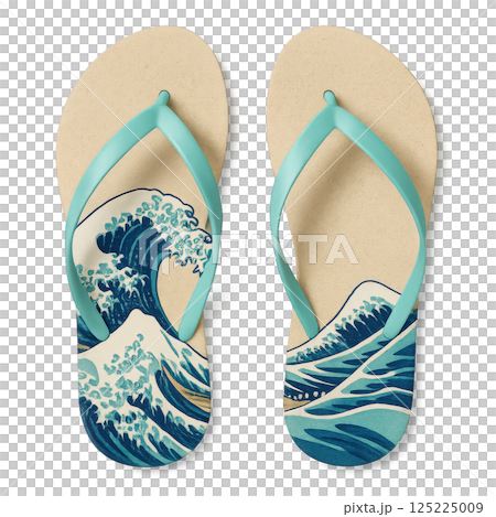 Colorful Flip Flops With Wave Design Perfect for Summer Beach Outings 125225009