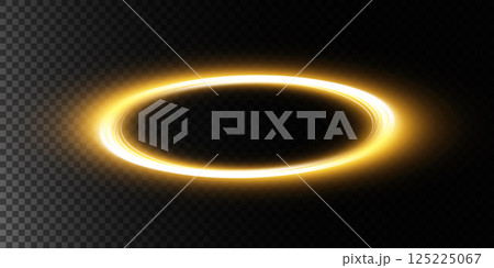 A Captivating Glowing Golden Halo Effect that is Set Against a Dark Background for a Striking Visual Impact 125225067