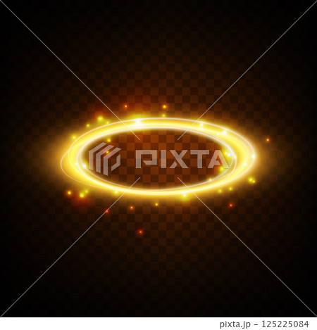 A Glowing and Radiant Golden Magic Circle adorned with Stunning Sparkling Effects and Visual Enhancements 125225084