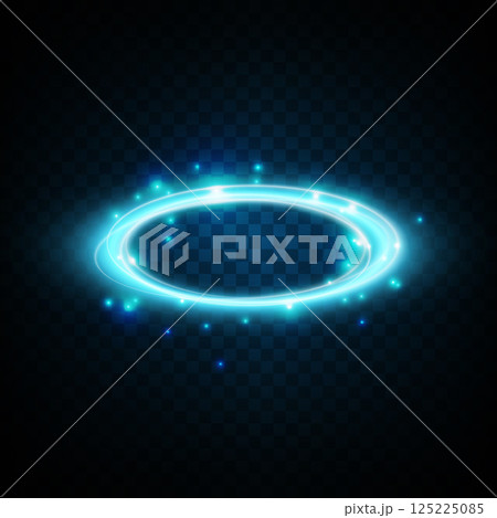An Enchanting Glowing Circular Portal with Radiant Blue Light Effects for an Artistic Background Design 125225085