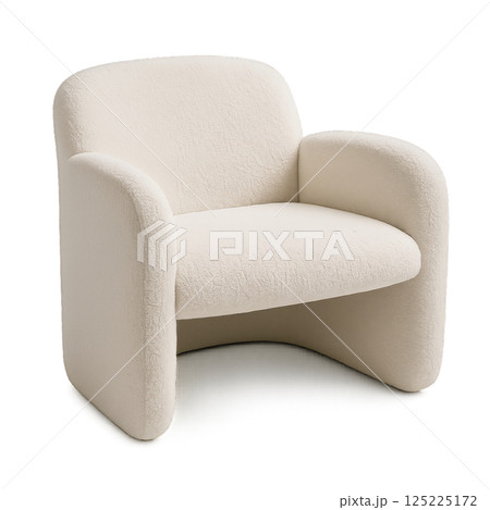 Comfortable Light-Colored Chair With Rounded Design for Modern Interior Aesthetics in Cozy Living Spaces 125225172