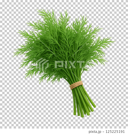 Fresh Bunch of Green Herbs Gathered in a Neat Tie for Culinary Use in a Kitchen Setting 125225191