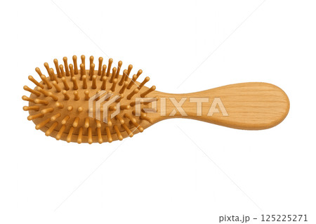 Natural Bamboo Hairbrush With Wooden Bristles Designed for Gentle Detangling and Styling 125225271