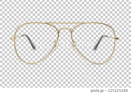 Vintage Style Aviator Glasses With a Golden Frame and Black Accents on the Arms 125225289