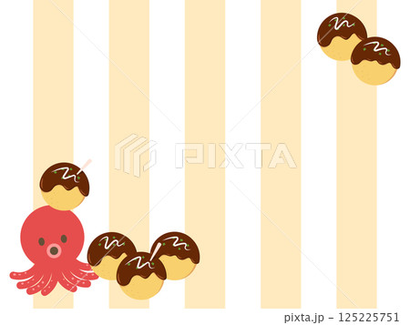 タコとたこ焼きの背景 125225751