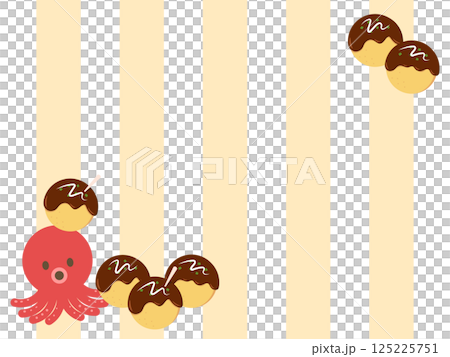 タコとたこ焼きの背景 125225751