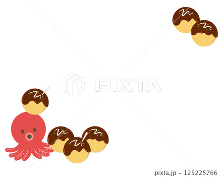 タコとたこ焼きのフレーム 125225766