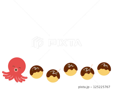 タコとたこ焼きのフレーム 125225767