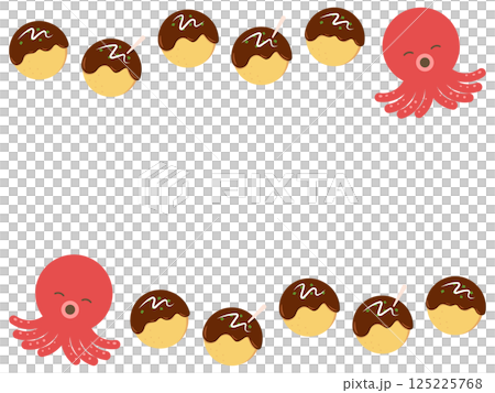 Octopus and takoyaki frame Octopus and takoyaki frame 125225768