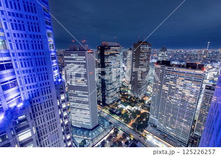 【夜景100選】東京都庁展望室から眺める新宿副都心の夜景 125226257
