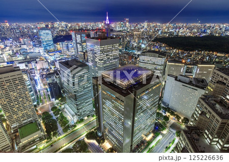 【夜景100選】東京都庁展望室から眺める新宿駅方面の夜景 【夜景100選】東京都庁展望室から眺める新宿駅方面の夜景 125226636