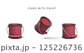 Paint Bucket Red 3D Icon, Cartoon Illustration Of Metal Can With Paint Splash, Art Supplies And Decorating Concept, Minimal Style Vector Illustration. 125226736