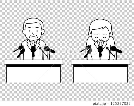 謝罪会見のお辞儀前とお辞儀後 謝罪会見のお辞儀前とお辞儀後 125227025