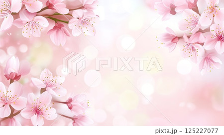 Delicate cherry blossoms against soft bokeh background. 125227077