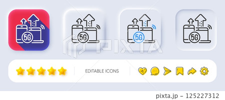 5g internet line icon. Neumorphic, Flat shadow, 3d buttons. Wireless technology sign. Mobile devices wifi symbol. Line 5g internet icon. Social media icons. Vector 5g internet line icon. Neumorphic, Flat shadow, 3d buttons. Wireless technology sign. Mobile devices wifi symbol. Line 5g internet icon. Social media icons. Vector 125227312