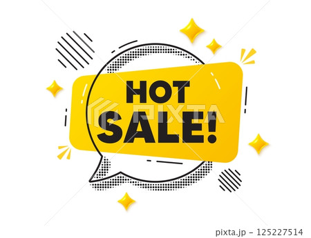 Hot sale chat speech bubble. Social media concept. Hot Sale tag. Special offer price sign. Advertising Discounts symbol. Yellow chat message. Offer speech bubble. Glare 3d stars. Vector Hot sale chat speech bubble. Social media concept. Hot Sale tag. Special offer price sign. Advertising Discounts symbol. Yellow chat message. Offer speech bubble. Glare 3d stars. Vector 125227514