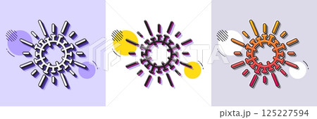 Coronavirus line icon. Halftone dotted pattern. Gradient icon with grain shadow. Covid-19 pandemic virus sign. Corona virus symbol. Line coronavirus icon. Various designs. Vector Coronavirus line icon. Halftone dotted pattern. Gradient icon with grain shadow. Covid-19 pandemic virus sign. Corona virus symbol. Line coronavirus icon. Various designs. Vector 125227594