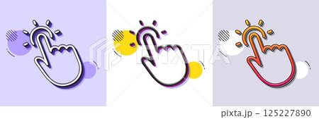 Touchpoint line icon. Halftone dotted pattern. Gradient icon with grain shadow. Click here sign. Touch technology symbol. Line touchpoint icon. Various designs. Vector Touchpoint line icon. Halftone dotted pattern. Gradient icon with grain shadow. Click here sign. Touch technology symbol. Line touchpoint icon. Various designs. Vector 125227890