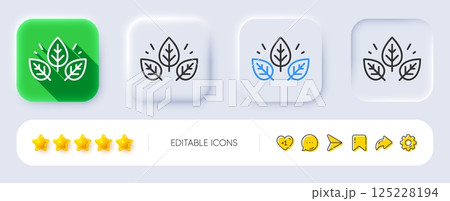 Organic tested line icon. Neumorphic, Flat shadow, 3d buttons. Bio cosmetics sign. Fair trade symbol. Line organic tested icon. Social media icons. Vector Organic tested line icon. Neumorphic, Flat shadow, 3d buttons. Bio cosmetics sign. Fair trade symbol. Line organic tested icon. Social media icons. Vector 125228194