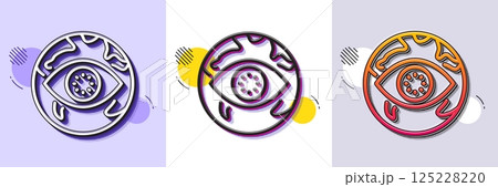 Cyber attack line icon. Halftone dotted pattern. Gradient icon with grain shadow. Web protection sign. Internet phishing symbol. Line cyber attack icon. Various designs. Vector Cyber attack line icon. Halftone dotted pattern. Gradient icon with grain shadow. Web protection sign. Internet phishing symbol. Line cyber attack icon. Various designs. Vector 125228220