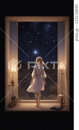 少女の後ろ姿　 125228690