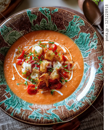 スペインの冷静スープ、ガスパチョ 125228918