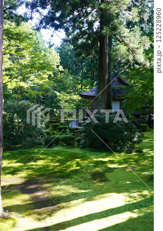 京都大原の寺院の庭園 125228960