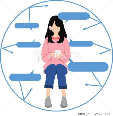 エコーチェンバーのグラフィック素材イラスト 125229582