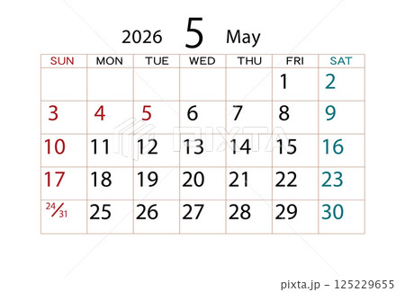 2026年カレンダー5月(2) 125229655