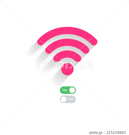 Wifi icon with on off toggle representing internet connectivity and network status Wifi icon with on off toggle representing internet connectivity and network status 125229883