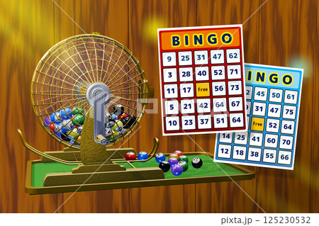ビンゴ (BINGO image /ビンゴカード付きイラスト：3DCG) 125230532