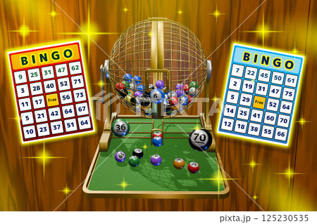 ビンゴ (BINGO image /ビンゴカード付きイラスト：3DCG) 125230535
