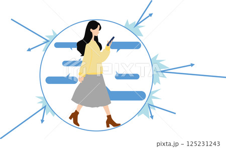 フィルターバブルのグラフィック素材イラスト 125231243