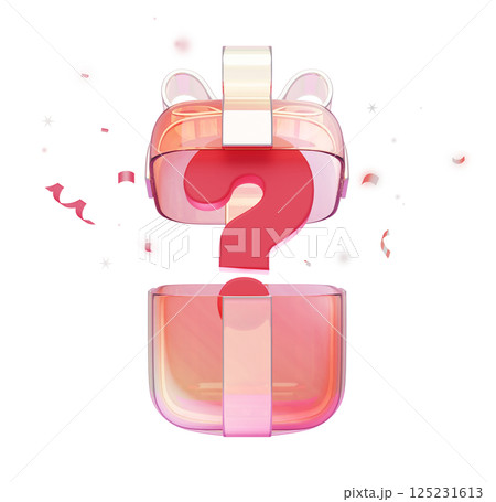 Box with question mark 3D graphic lucky random box Box with question mark 3D graphic lucky random box 125231613