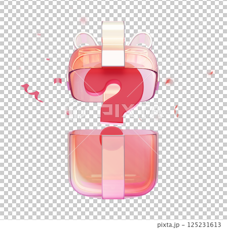 Box with question mark 3D graphic lucky random box Box with question mark 3D graphic lucky random box 125231613